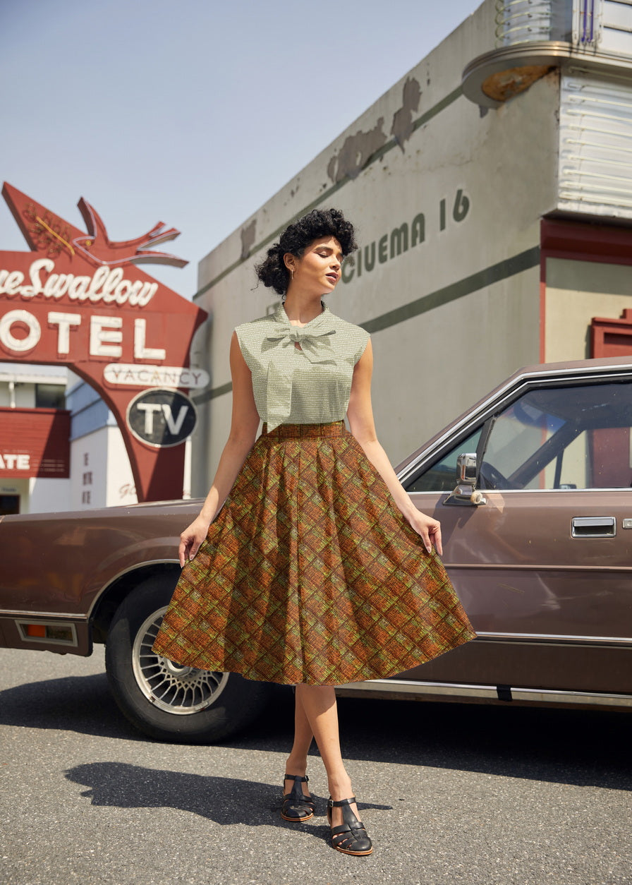 Rust Plaid Doris Skirt