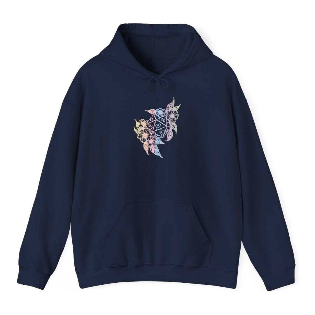 D&D D20 Dice Flower Hoodie