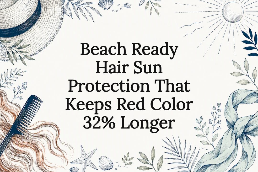 Decorative red hair sun protection title card
