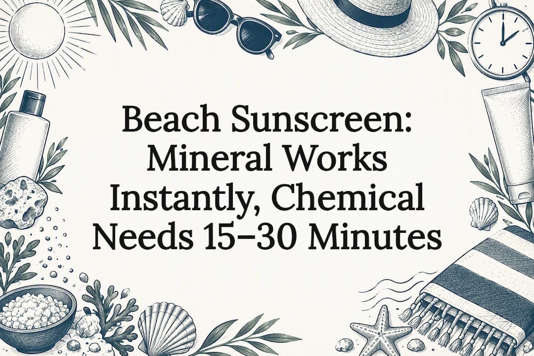 Decorative sunscreen timing title card illustration