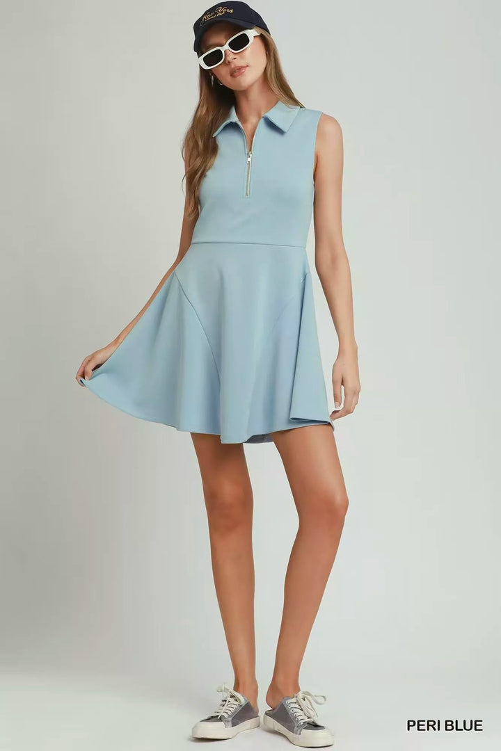 Collared Quarter-Zip Tennis Dress