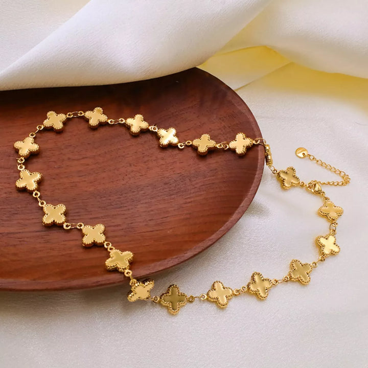 Golden Clover Charm Necklace