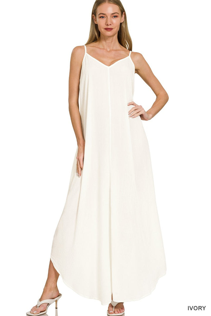 Woven Crinkle Cami Maxi Dress