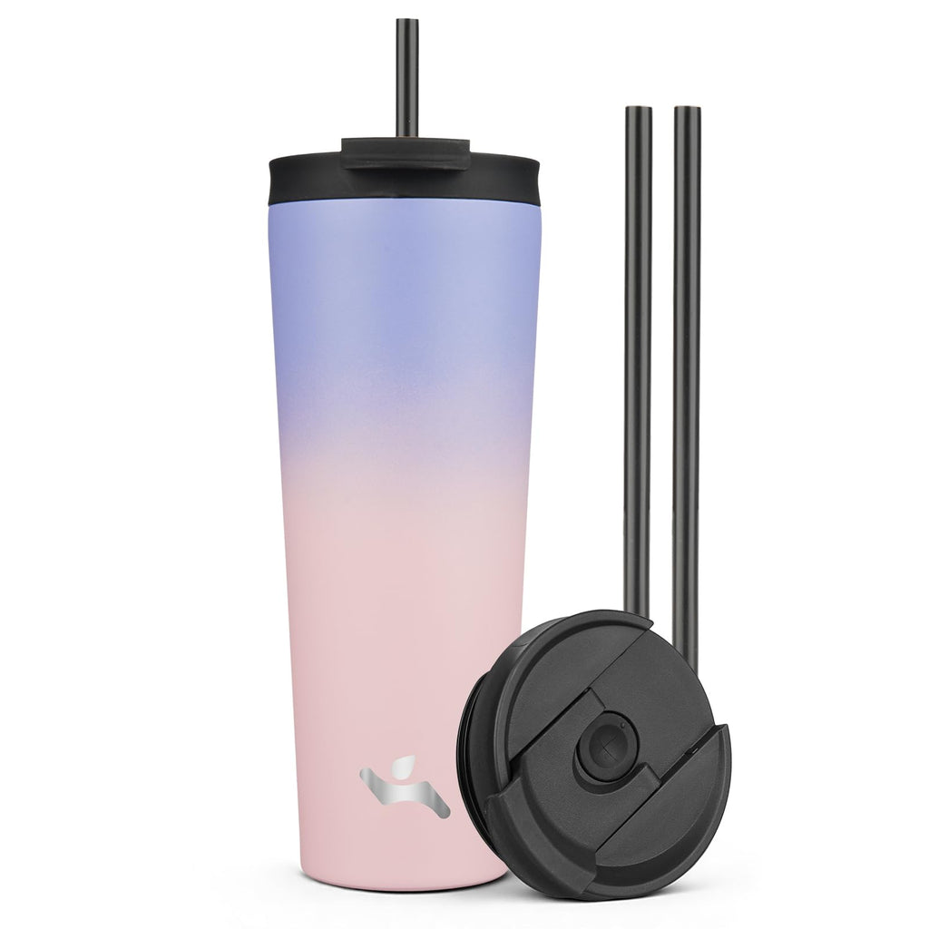 Konokyo 26 oz Insulated Tumbler Water Bottle with Straw Lid, Pastel Sunset