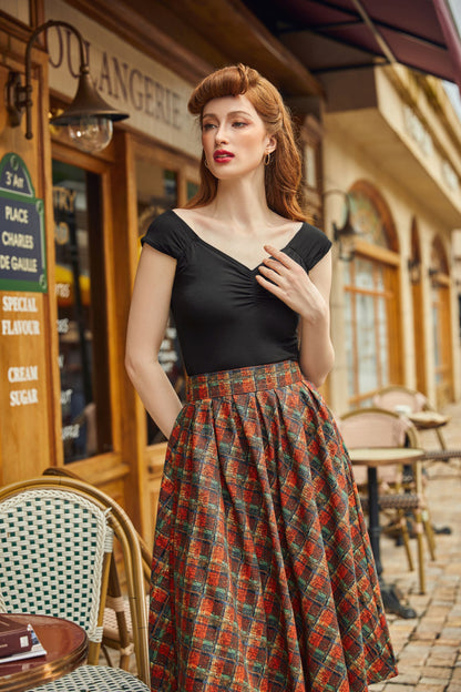 Red Plaid Doris Skirt