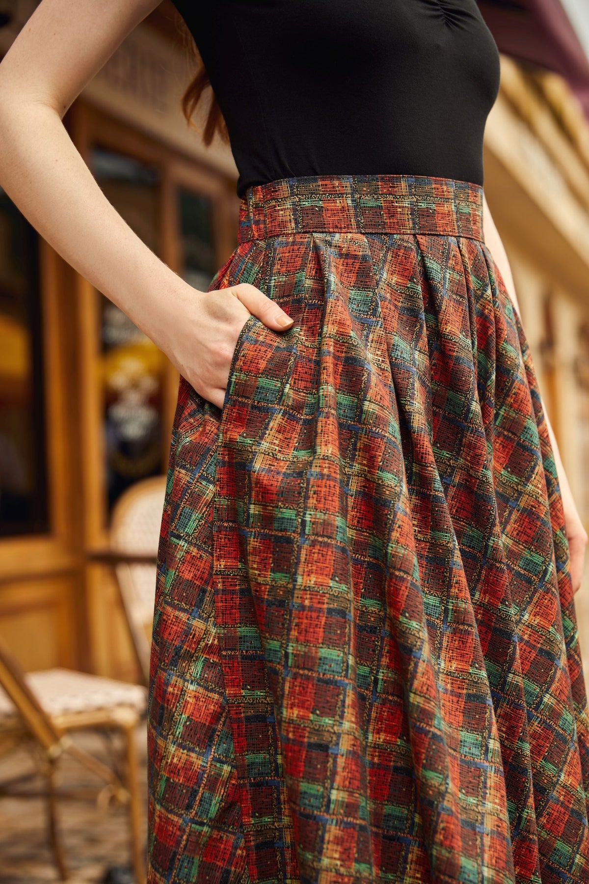 Red Plaid Doris Skirt