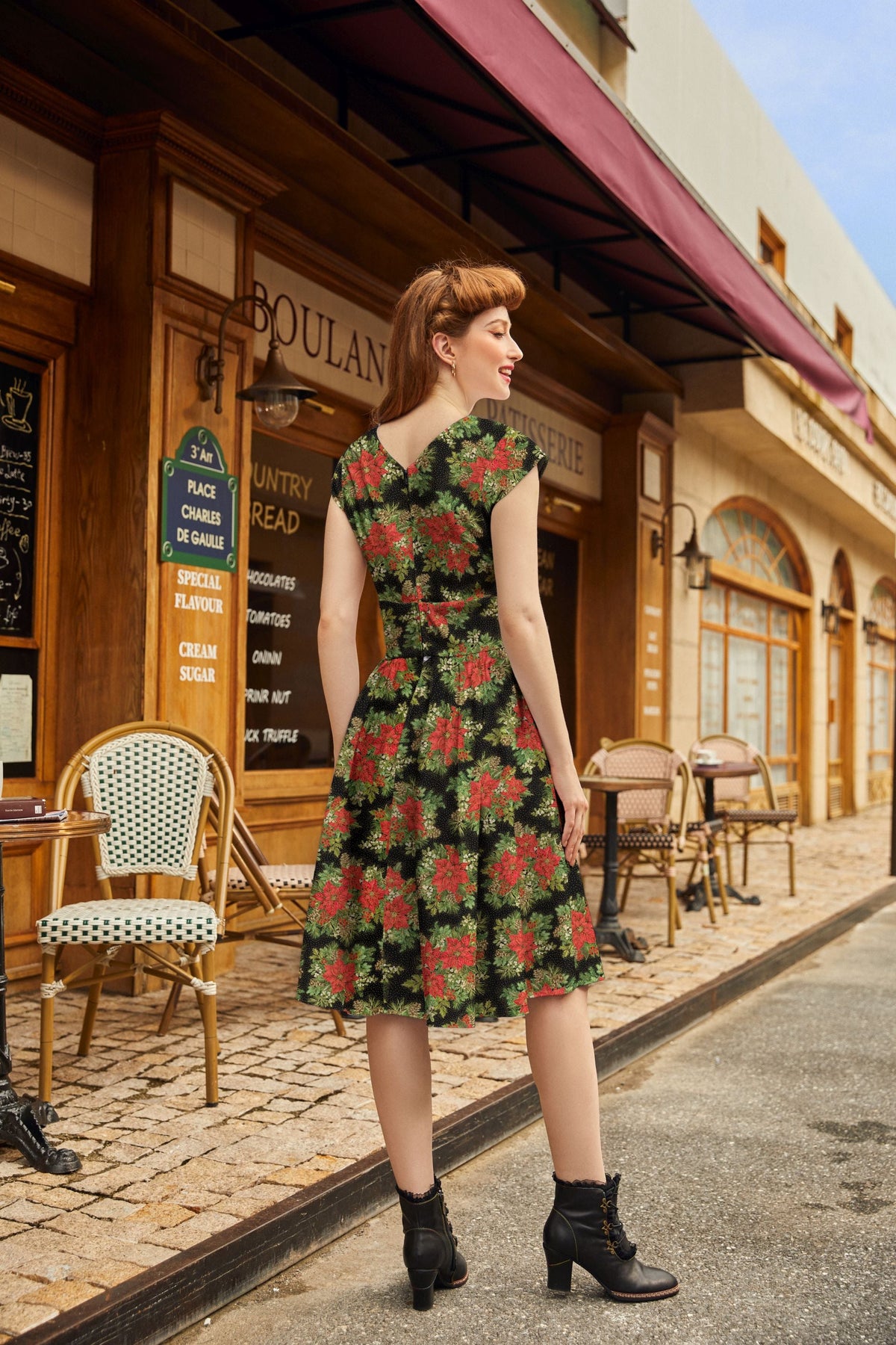 Poinsettia Greta Dress