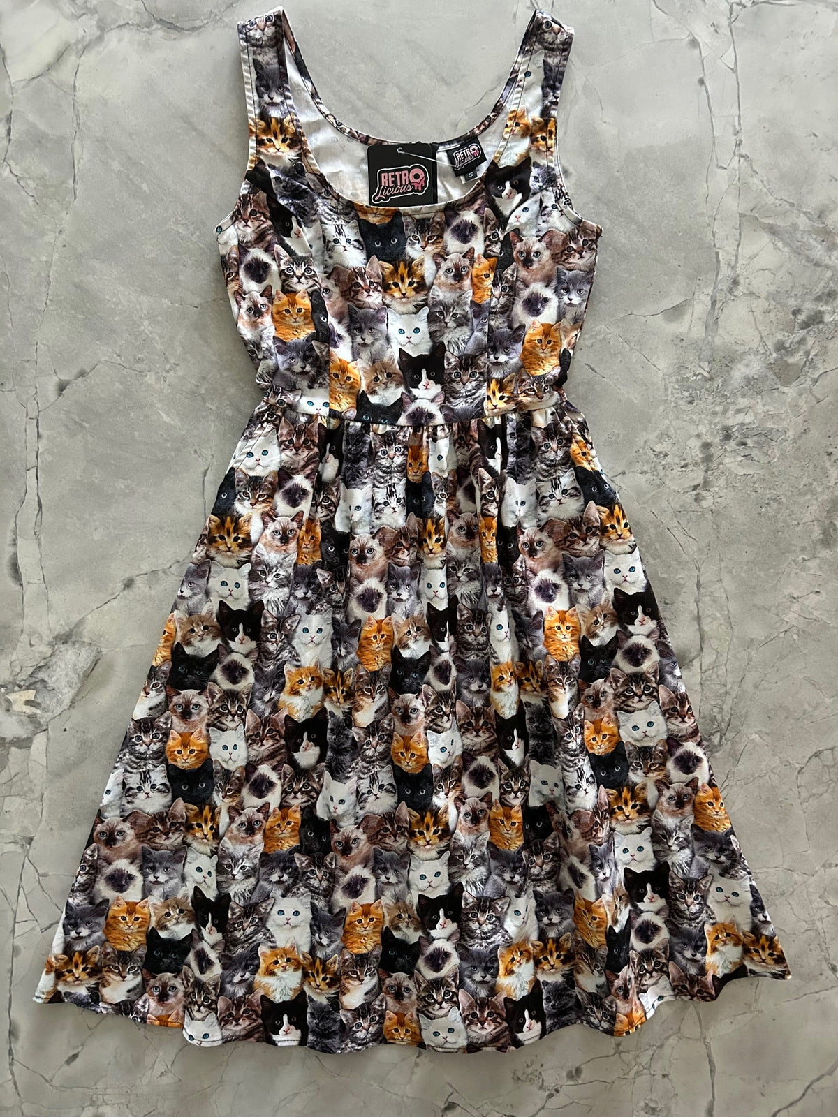 Realistic Cats Fit &amp; Flare Dress