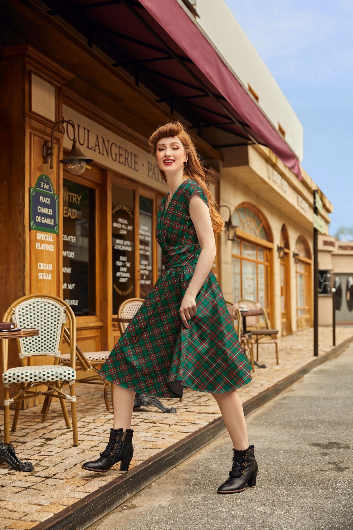 Plaid Greta Dress - 4X only, 1 left!