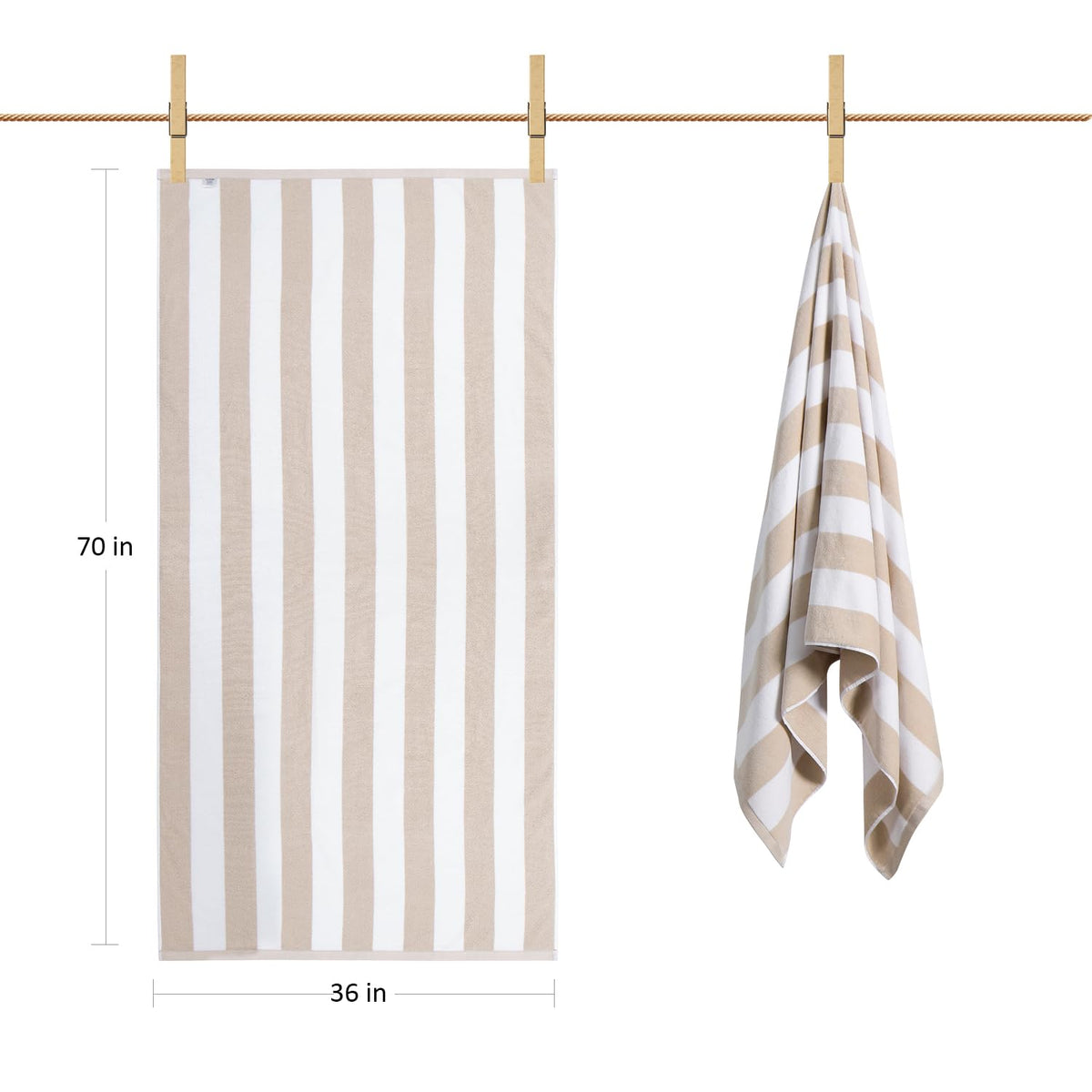 LULUHOME Oversized Beach Towel 36x70 Inch,100% Cotton,Striped Pool Towel