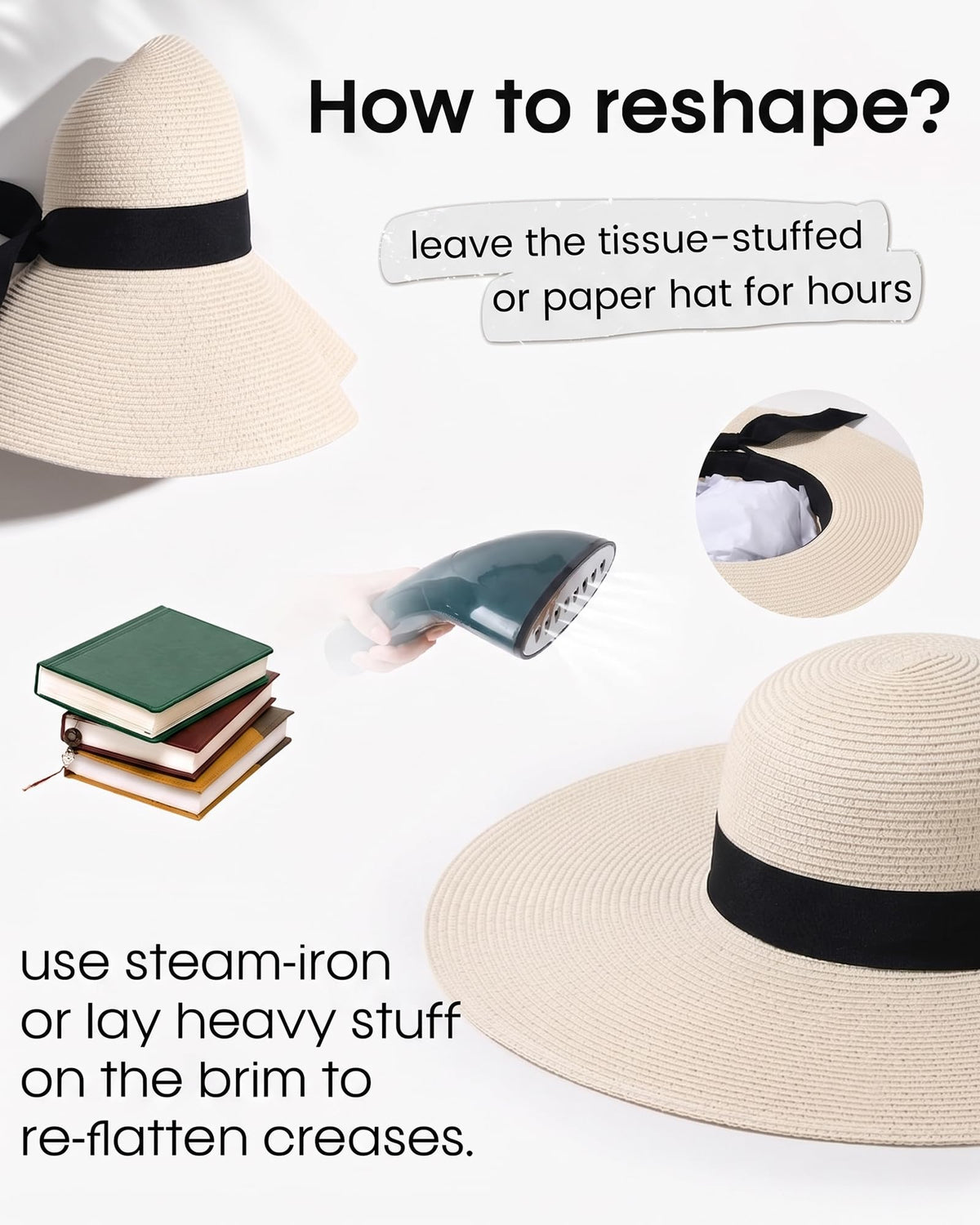 FURTALK Womens Sun Straw Hat Wide Brim Floppy Summer Beach Hats for Women