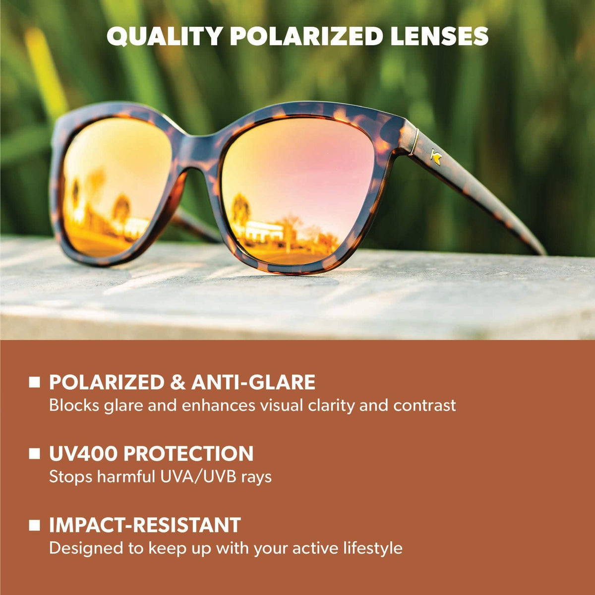 Knockaround Cat Eye Polarized Sunglasses for Women - UV400 Protection