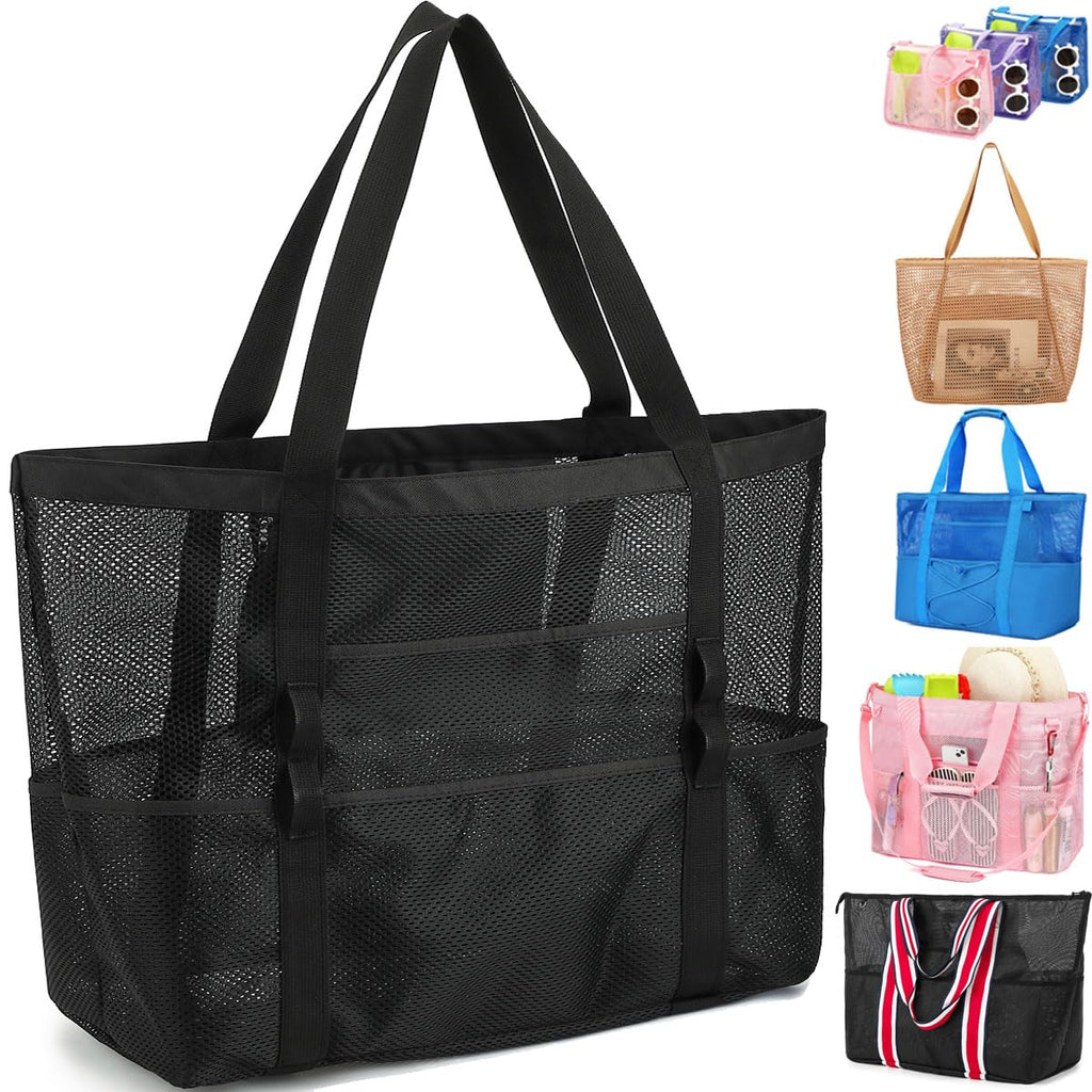 Fammart Large Mesh Beach Bag for Women, Oversized Beach tote Swim Pool Bag