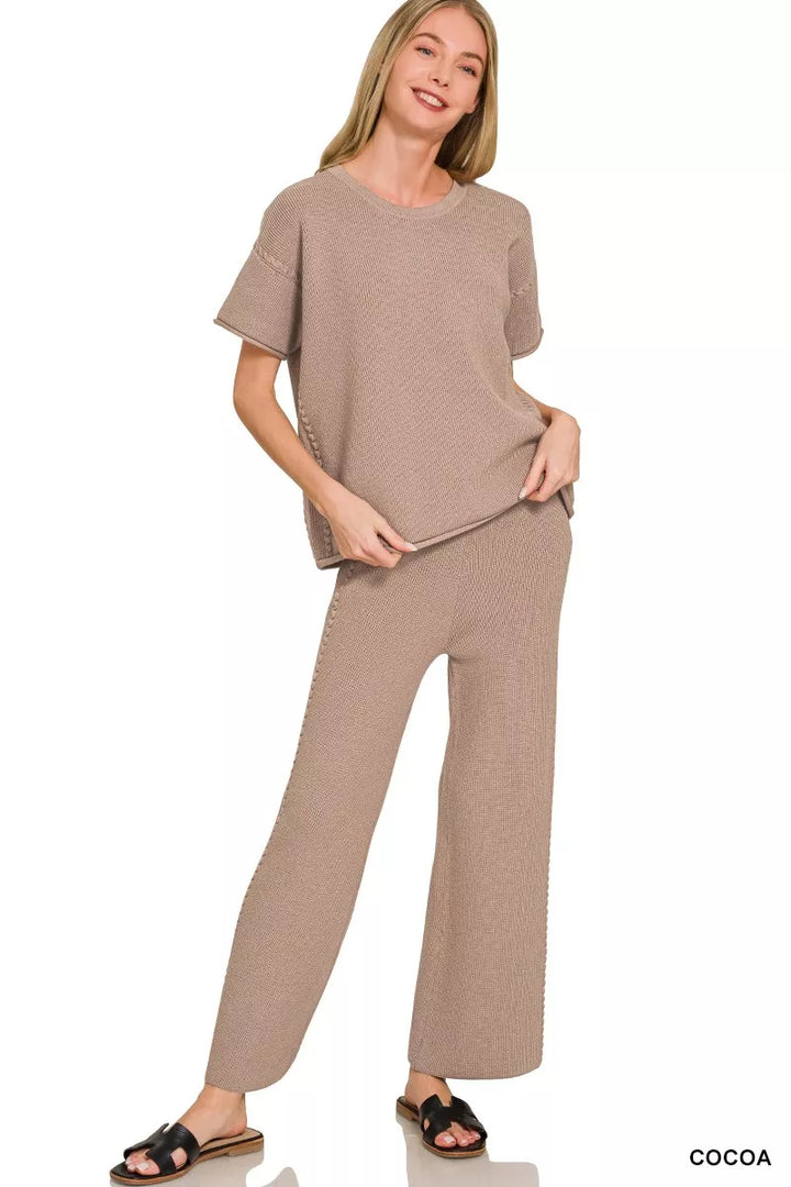 Viscose Crewneck Top and Pants Set