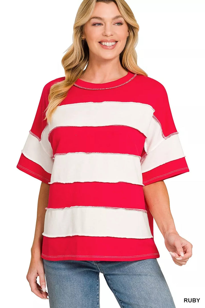 Seaside Striped Seam Detail Pullover