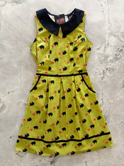 Black Cat Collared Dress