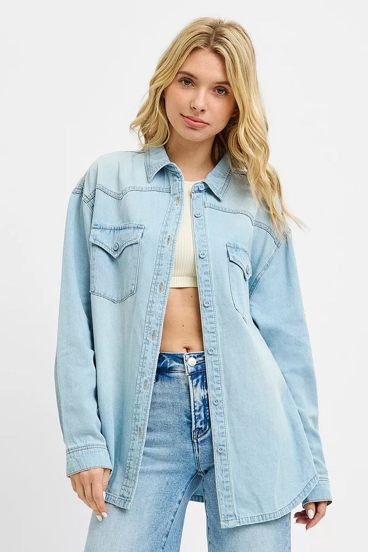 Western Yoke Relaxed Denim Shirt
