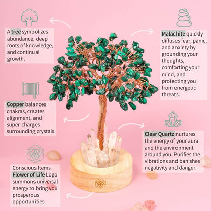 Unwind - Malachite Tree Lamp