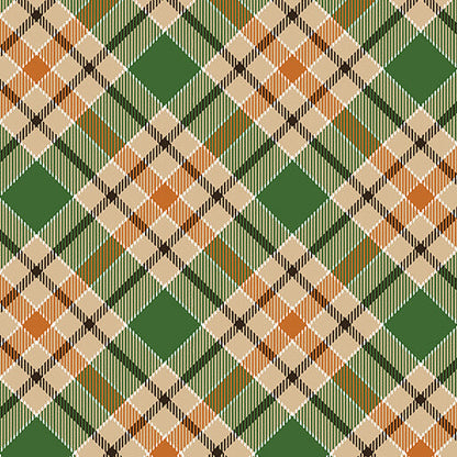 Rust &amp; Green Plaid Midi Dress