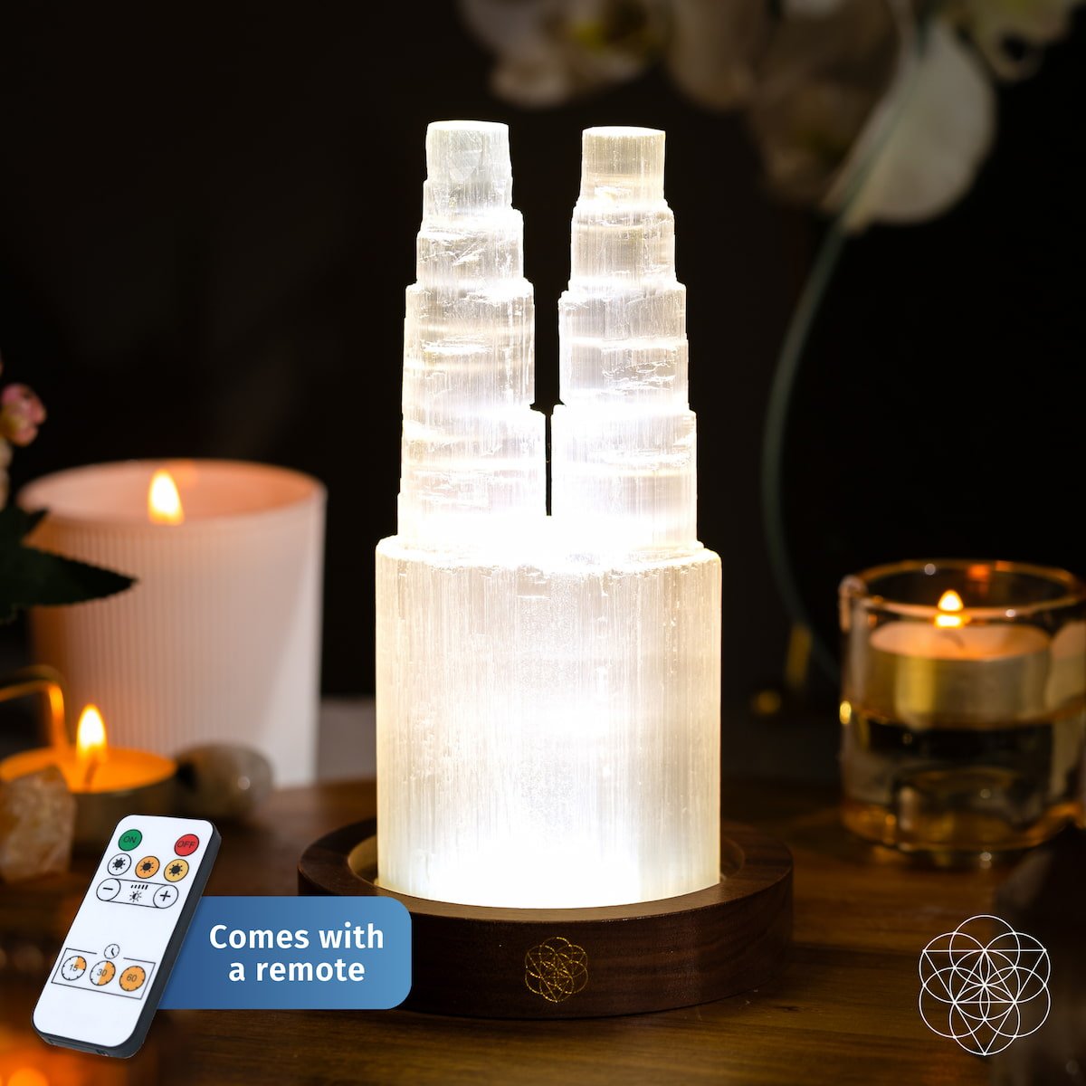 Two-Tower Selenite Lamp – Deep Energy Cleanse &amp; Reset