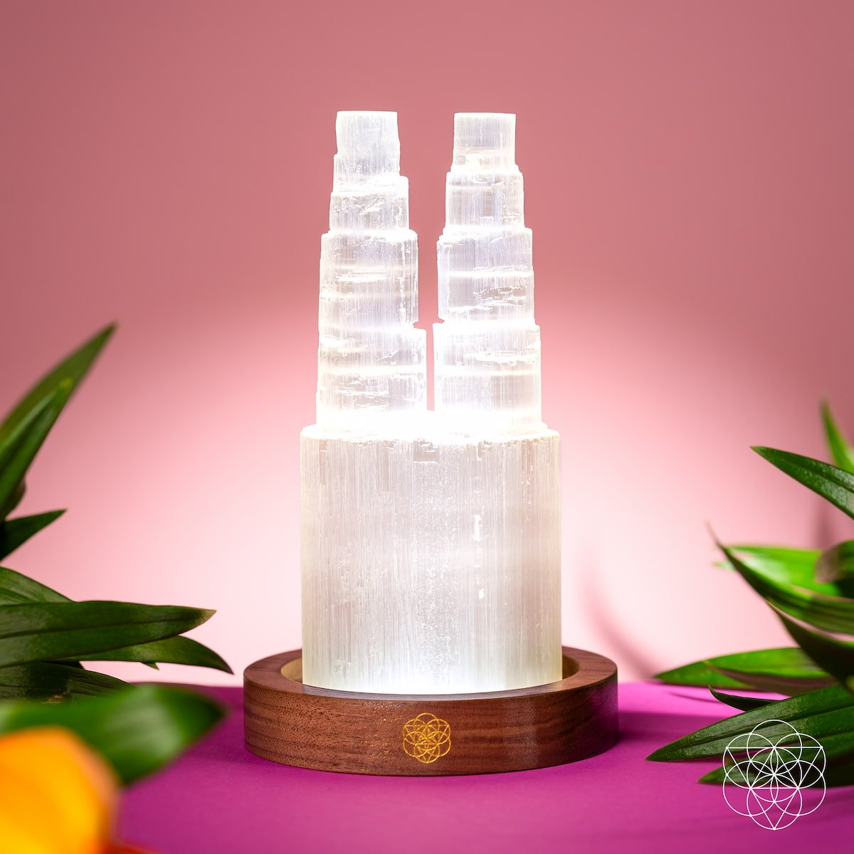 Two-Tower Selenite Lamp – Deep Energy Cleanse &amp; Reset